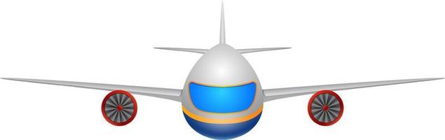 Illustration of a front view of a plane on a white background vector