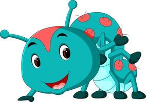 a blue caterpillar cartoon vector