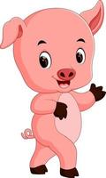 funny pig cartoon vector