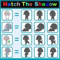 Find the correct shadow of the elephant vector