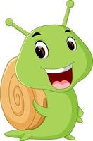 a smiling snail cartoon vector