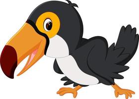 Cartoon bird toucan smiling vector