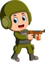 Soldier with rifle vector