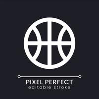 Basketball match pixel perfect white linear ui icon for dark theme. Team game competition. Vector line pictogram. Isolated user interface symbol for night mode. Editable stroke