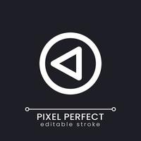 Replay button pixel perfect white linear ui icon for dark theme. Video and audio content. Vector line pictogram. Isolated user interface symbol for night mode. Editable stroke