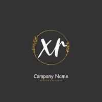 XR Initial handwriting and signature logo design with circle. Beautiful design handwritten logo for fashion, team, wedding, luxury logo. vector