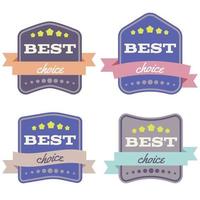 Set of Vector Badges with Ribbons and the Words Best Choice. Isolated vector illustration.