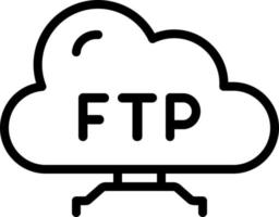 line icon for ftp vector