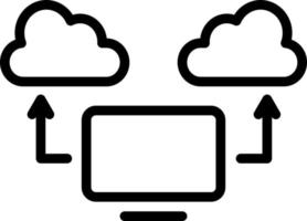 icono de línea para computación en la nube vector