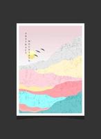 Abstract mountain painting, Abstract background, Premium Vector