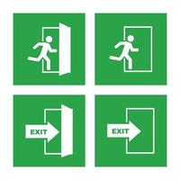 Emergency exit icons vector set