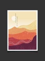 Abstract mountain painting, Abstract background, Premium Vector