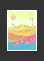 Abstract mountain painting, Abstract background, Premium Vector