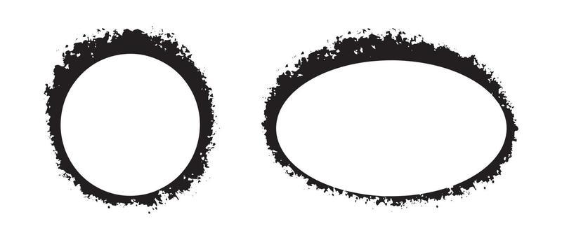brush style frame on white background