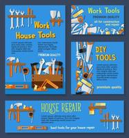 Vector templates of house repair work tools