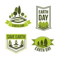 Save planet Earth Day vector green ecology icons