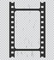 Grunge movie film strip, isolated filmstrip reel vector