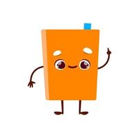 personaje de libro de texto de dibujos animados señalando con el dedo vector