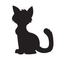 vector de silueta de gato aislado sobre fondo blanco libro de colorear de animales para niños