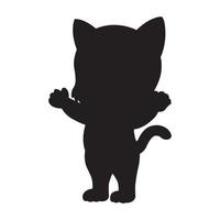 vector de silueta de gato aislado sobre fondo blanco libro de colorear de animales para niños