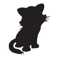 cat silhouette vector isolated on white background animal coloring book for kids