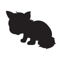 vector de silueta de gato aislado sobre fondo blanco libro de colorear de animales para niños