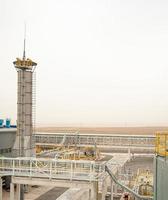 An oil and gas engineering and industrial construction. Panorama of the factory photo