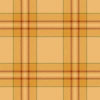 Plaid seamless pattern in orange. Check fabric texture. Vector textile print.