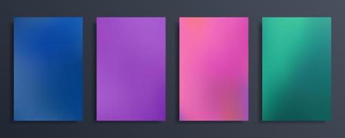 Set abstract gradient blurred background in bright vivid color. Blur vector wallpaper.