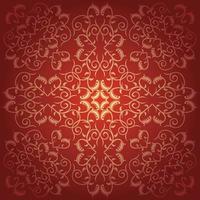 Flowers baroque background red vector