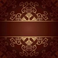 Brown background baroque vector with flowers