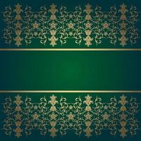 Green background baroque vector with flowe