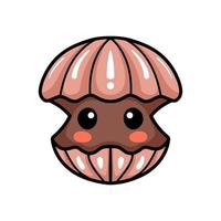 Cute little clam cartoon design vector