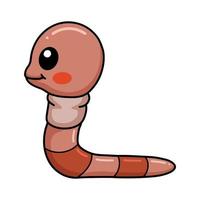 Cute little worm cartoon character vector