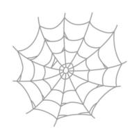 Spider web vector illustration isolated on white.
