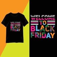 tipografía de moda de diseño de camiseta de viernes negro vector