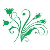 diseño de vector de ornamento floral verde