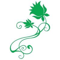 green flawer and with baground vector design