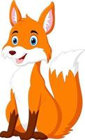 Cartoon the fox is sitting vector