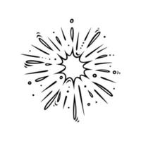 Doodle splash firework. Shiny foreworks for parties and celebrations. Vector illustration