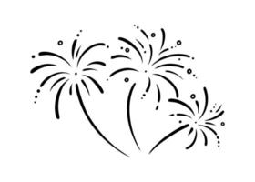 Doodle sparkling firework. Shiny foreworks for parties and celebrations. Vector illustration