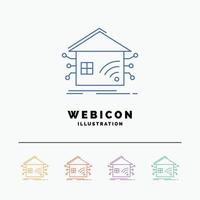 Automation. home. house. smart. network 5 Color Line Web Icon Template isolated on white. Vector illustration