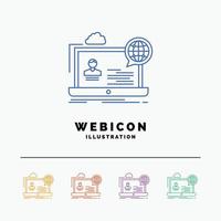 webinar. forum. online. seminar. website 5 Color Line Web Icon Template isolated on white. Vector illustration