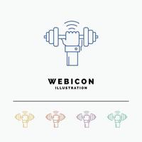 Dumbbell. gain. lifting. power. sport 5 Color Line Web Icon Template isolated on white. Vector illustration