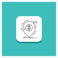 Round Button for transaction. financial. money. finance. transfer Line icon Turquoise Background vector