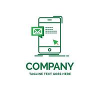 bulk. dialog. instant. mail. message Flat Business Logo template. Creative Green Brand Name Design. vector