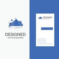 Business Logo for Nature. hill. landscape. mountain. scene. Vertical Blue Business .Visiting Card template. vector