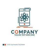 data. information. mobile. research. science Logo Design. Blue and Orange Brand Name Design. Place for Tagline. Business Logo template. vector