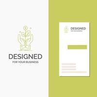 Business Logo for business. company. growth. plant. rise. Vertical Green Business .Visiting Card template. Creative background vector illustration
