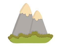 Doodle clipart. Snow-capped mountain peaks. All objects are repainted. vector
